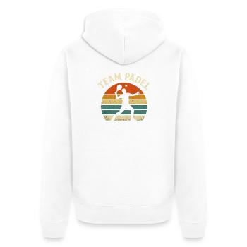 Retro Sunset Padel Team - Unisex Premium Organic Zip Hoodie - white - Back - Thijin (182cm)