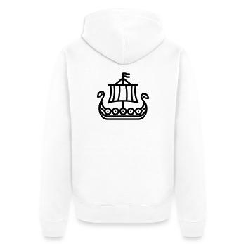 Viking - Unisex Premium Organic Zip Hoodie - white - Back - Thijin (182cm)