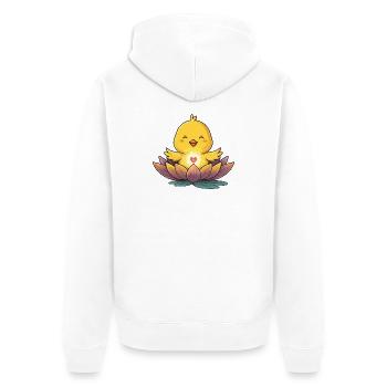 Lotus Chick Heart Light - Unisex Premium Organic Zip Hoodie - white - Back - Thijin (182cm)