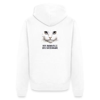 Maman Chat Offre des cadeaux Maman Chat Amoureuse des Chats - Veste à capuche bio Premium Unisexe - blanc - Dos - Thijin (182cm)