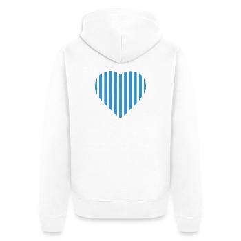 Blue Stripes Heart Malmö - Unisex Premium Organic Zip Hoodie - white - Back - Thijin (182cm)