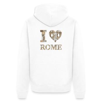Rom – Ewige Stadt - Unisex Premium Bio Zip Hoodie - Weiß - Hinten - Thijin (182cm)