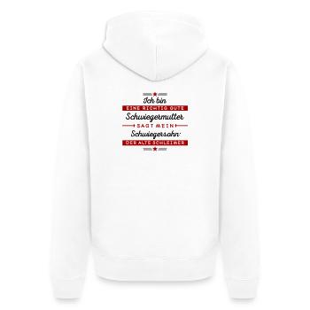 Ich bin eine gute Schwiegermutter - Unisex Premium Bio Zip Hoodie - Weiß - Hinten - Thijin (182cm)