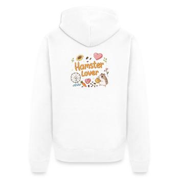Hamster Lover: Kawaii Sweetness - Unisex Premium Organic Zip Hoodie - white - Back - Thijin (182cm)