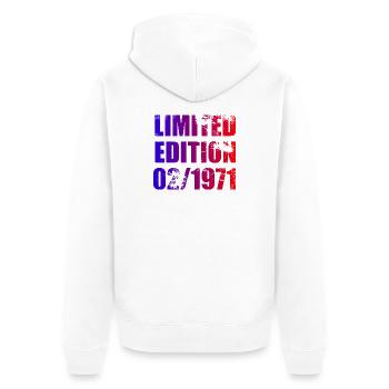 55e anniversaire édition limitée 02/1971 - Veste à capuche bio Premium Unisexe - blanc - Dos - Thijin (182cm)