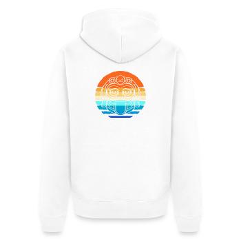 Calendrier maya inca aztèque - Veste à capuche bio Premium Unisexe - blanc - Dos - Thijin (182cm)