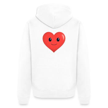 Heart Smiles Form Red - Unisex Premium Organic Zip Hoodie - white - Back - Thijin (182cm)