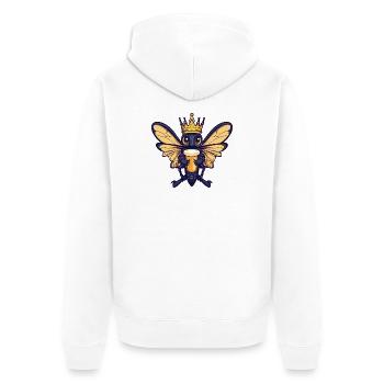 Dragonfly Beer King - Unisex Premium Organic Zip Hoodie - white - Back - Thijin (182cm)