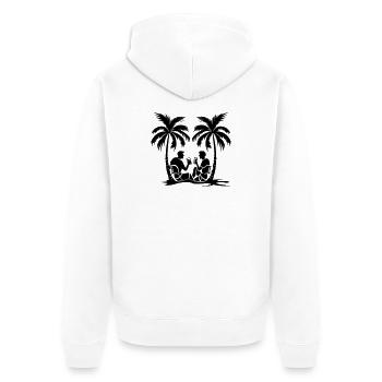 Palm Trees Party Holiday Silhouette - Unisex Premium Organic Zip Hoodie - white - Back - Thijin (182cm)