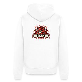 Böser Gnom, Dunkler Gnom, Goth-gnom, Lustiger Gnom - Unisex Premium Bio Zip Hoodie - Weiß - Hinten - Thijin (182cm)