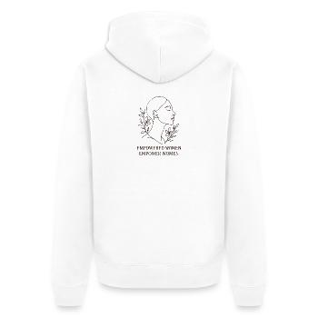 Empowerment Linienkunst Frauen - Unisex Premium Bio Zip Hoodie - Weiß - Hinten - Thijin (182cm)