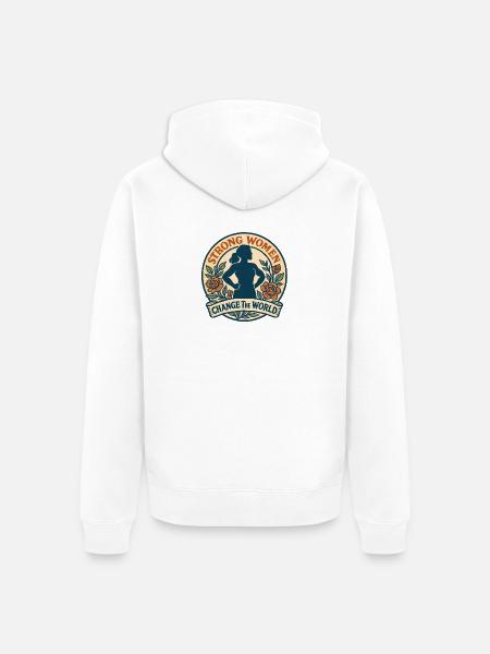 Starke Frau – Wandel der Welt - Unisex Premium Bio Zip Hoodie - Weiß
