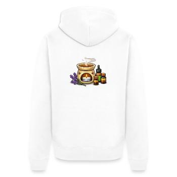 Ensemble de chauffe-bougie parfumé à la lavande - Veste à capuche bio Premium Unisexe - blanc - Dos - Thijin (182cm)