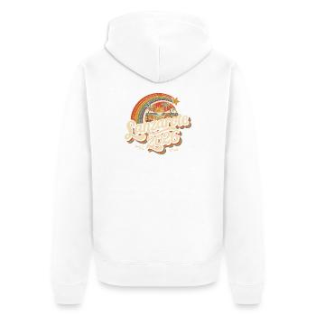 Lanzarote 2026 Strand Retro - Unisex Premium Bio Zip Hoodie - Weiß - Hinten - Thijin (182cm)