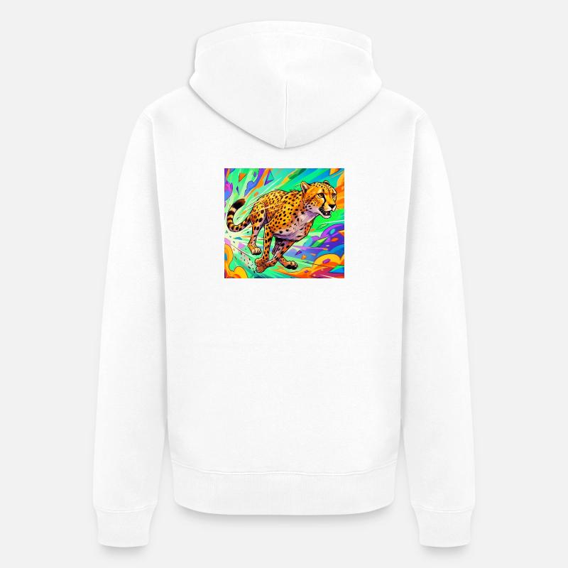 guépard - Veste à capuche bio Premium Unisexe - blanc