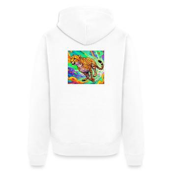 cheetah - Unisex Premium Organic Zip Hoodie - white - Back - Thijin (182cm)
