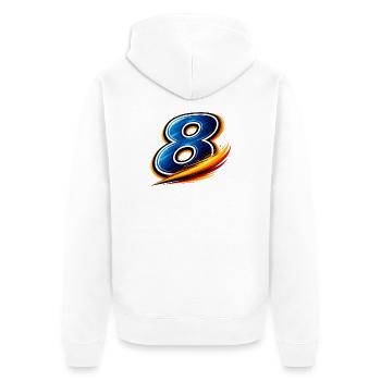 Numéro 8 Maillot de football Milieu de terrain polyvalent - Veste à capuche bio Premium Unisexe - blanc - Dos - Thijin (182cm)