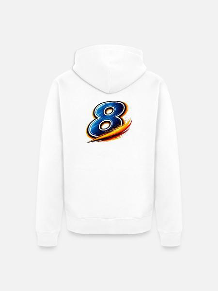 Nummer 8 Fußball Shirt Mittelfeld Allrounder - Unisex Premium Bio Zip Hoodie - Weiß