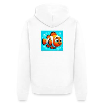 Clownfisch - Unisex Premium Bio Zip Hoodie - Weiß - Hinten - Thijin (182cm)