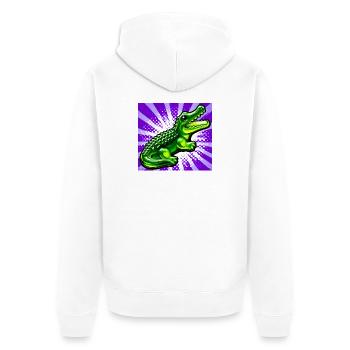 crocodile - Unisex Premium Organic Zip Hoodie - white - Back - Thijin (182cm)