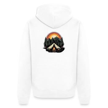 Tente de camping forêt - Veste à capuche bio Premium Unisexe - blanc - Dos - Thijin (182cm)