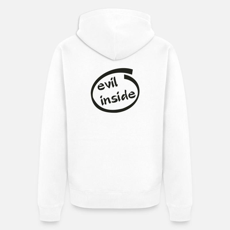 Evil Inside Ring Graphic - Unisex Premium Organic Zip Hoodie - white