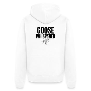 Goose Whisperer - Unisex Premium Organic Zip Hoodie - white - Back - Thijin (182cm)