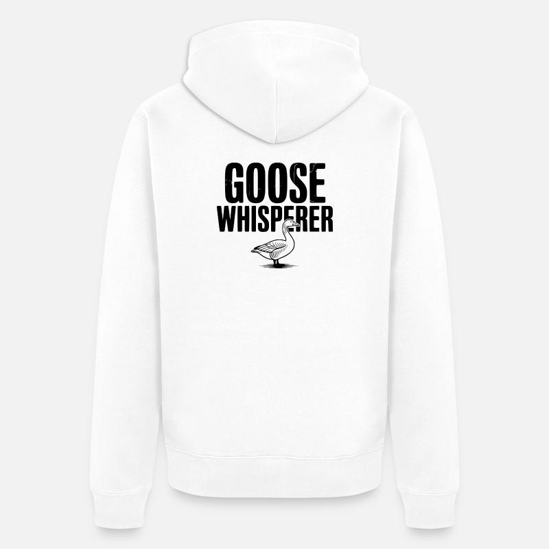 Gänseflüsterer - Unisex Premium Bio Zip Hoodie - Weiß