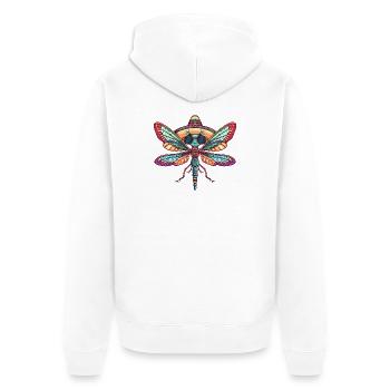 Libelle Lustig Sombrero - Unisex Premium Bio Zip Hoodie - Weiß - Hinten - Thijin (182cm)