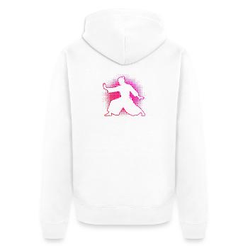 Selbstverteidigung Geschenk für der Aikido-Schüler - Unisex Premium Bio Zip Hoodie - Weiß - Hinten - Thijin (182cm)
