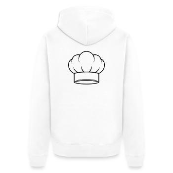 Chef Hat Vector Icon Design - Unisex Premium Organic Zip Hoodie - white - Back - Thijin (182cm)