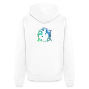 Idée cadeau pour le batteur avec des jeux de batterie - Veste à capuche bio Premium Unisexe - blanc - Dos - Thijin (182cm)