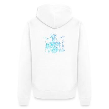 Playing the drums Gift idea for a musician - Unisex Premium Organic Zip Hoodie - white - Back - Thijin (182cm)