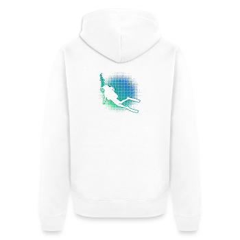 Gift idea for a diving fan with freediving - Unisex Premium Organic Zip Hoodie - white - Back - Thijin (182cm)