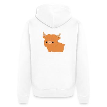 Vache Highland - Veste à capuche bio Premium Unisexe - blanc - Dos - Thijin (182cm)