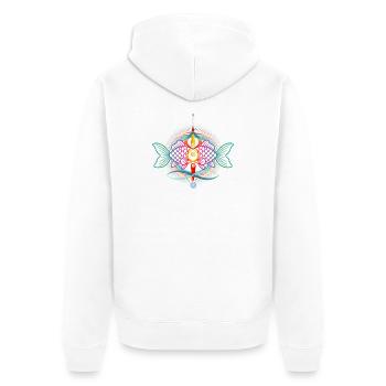 Ornament Fish | Colorful sea art - Unisex Premium Organic Zip Hoodie - white - Back - Thijin (182cm)