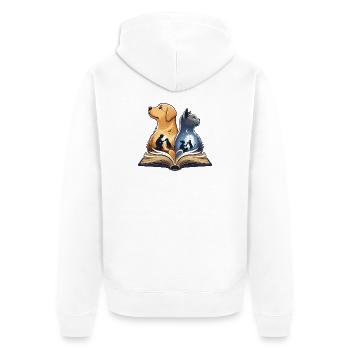 Paw friendship in the book - Unisex Premium Organic Zip Hoodie - white - Back - Thijin (182cm)