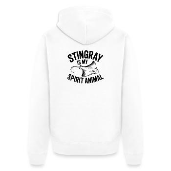 Stachelrochen ist mein Geisttier - Unisex Premium Bio Zip Hoodie - Weiß - Hinten - Thijin (182cm)