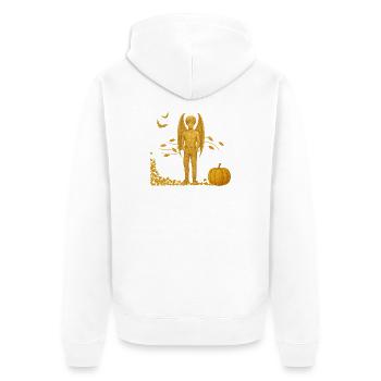 Herbst Edition: Vampir-Dämon mit Fledermäusen - Unisex Premium Bio Zip Hoodie - Weiß - Hinten - Thijin (182cm)