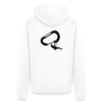 klettern bouldern felsklettern berge Bergsport - Unisex Premium Bio Zip Hoodie - Weiß - Hinten - Thijin (182cm)