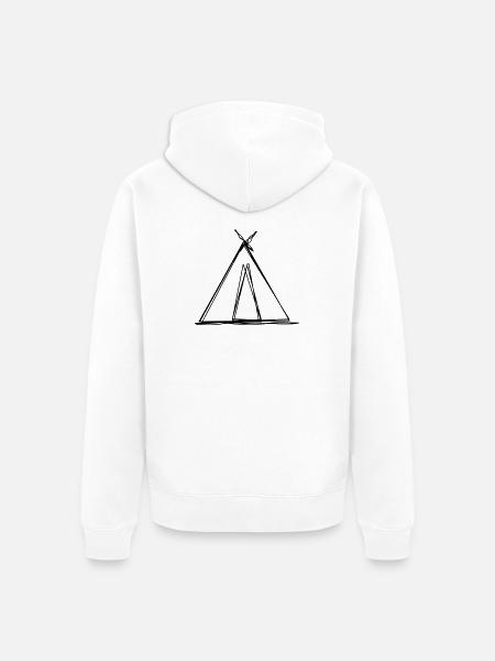 Zelt handgezeichnet - Unisex Premium Bio Zip Hoodie - Weiß