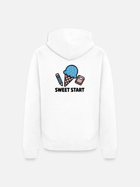 Sweet Start Einschulung Logo - Unisex Premium Bio Zip Hoodie - Weiß