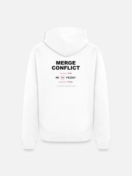 Merge Conflict: Me vs. Friday - Unisex Premium Bio Zip Hoodie - Weiß