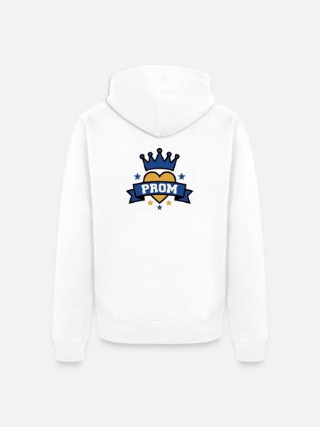 Prom Herz Krone Abzeichen - Unisex Premium Bio Zip Hoodie - Weiß