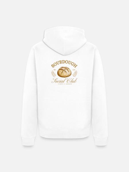 Sourdough Social Club – Sauerteig Design - Unisex Premium Bio Zip Hoodie - Weiß