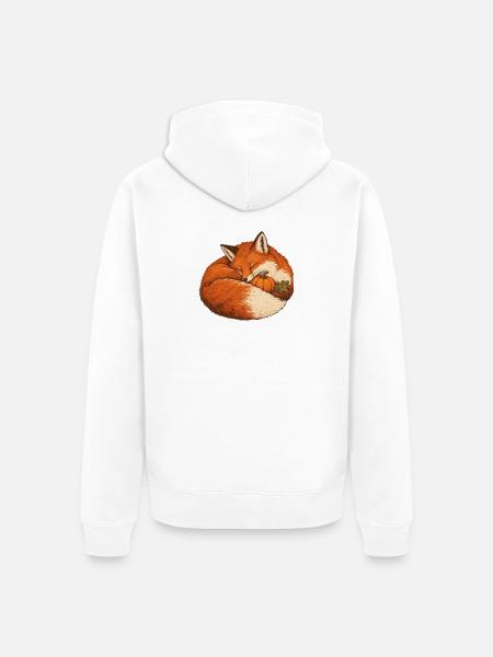 Fuchs im Kürbisnest - Unisex Premium Bio Zip Hoodie - Weiß