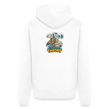 Ich habe eine Theorie - Unisex Premium Bio Zip Hoodie - Weiß - Hinten - Thijin (182cm)
