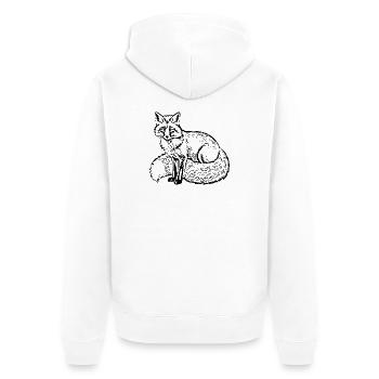 Fuchs schwarz Geschenk Waldliebhaber wanderer - Unisex Premium Bio Zip Hoodie - Weiß - Hinten - Thijin (182cm)