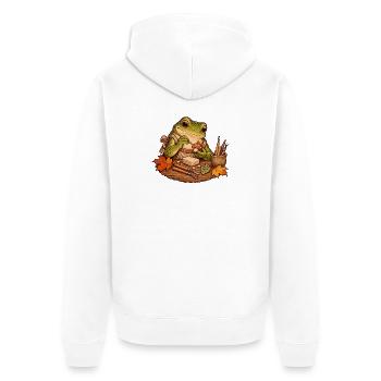 Frosch formt kleine Tonanhänger - Unisex Premium Bio Zip Hoodie - Weiß - Hinten - Thijin (182cm)
