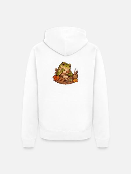 Frosch formt kleine Tonanhänger - Unisex Premium Bio Zip Hoodie - Weiß